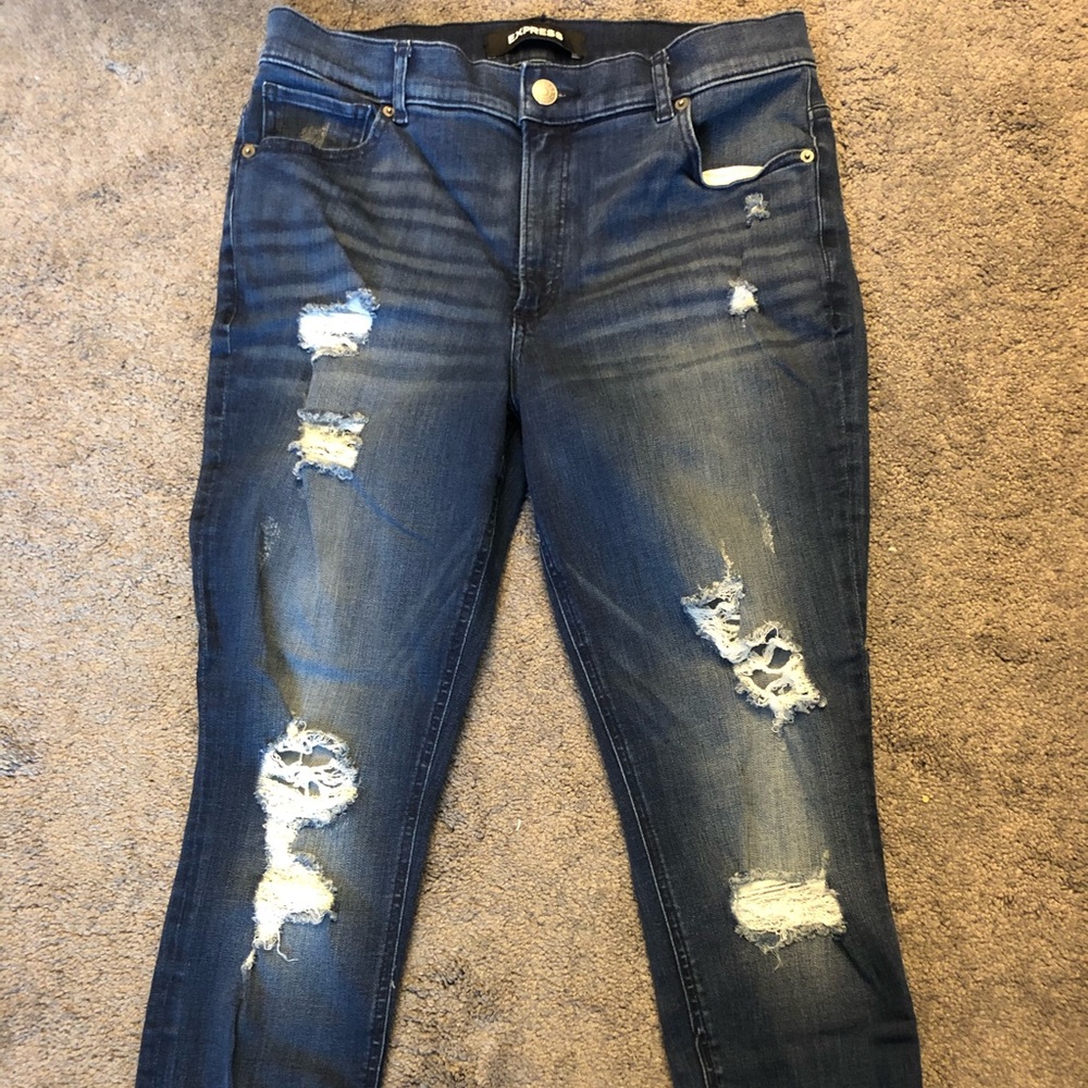 Express Distressed Size 12S High Rise Jeans